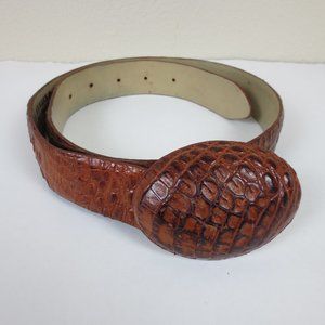 Los Altos Western Men's Belt Crocodile Size 36 Brown Leather